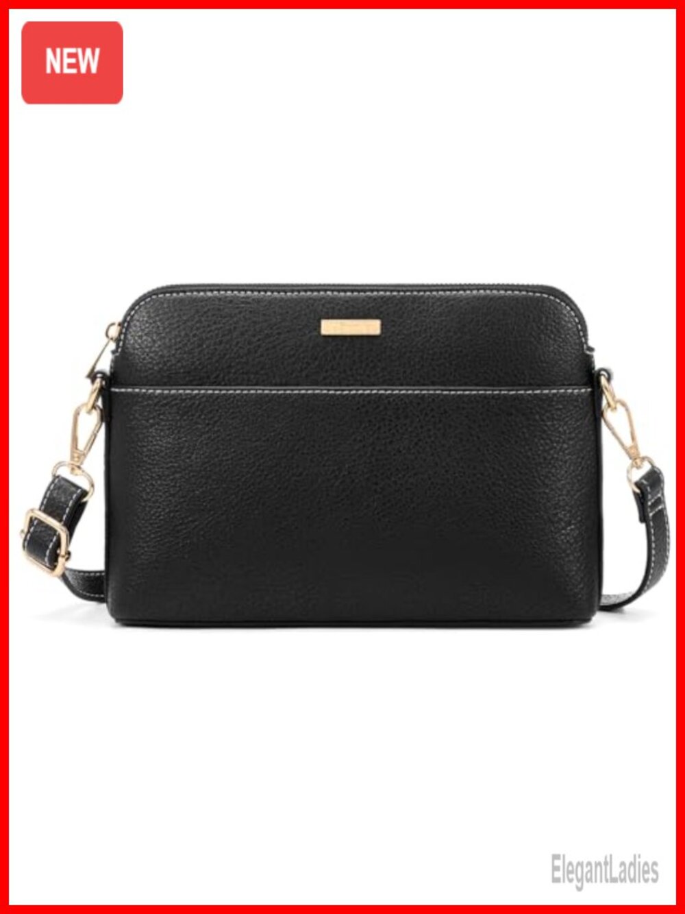Vegan Leather Crossbody Bag Satchel Detachable Strap Women Travel Purse